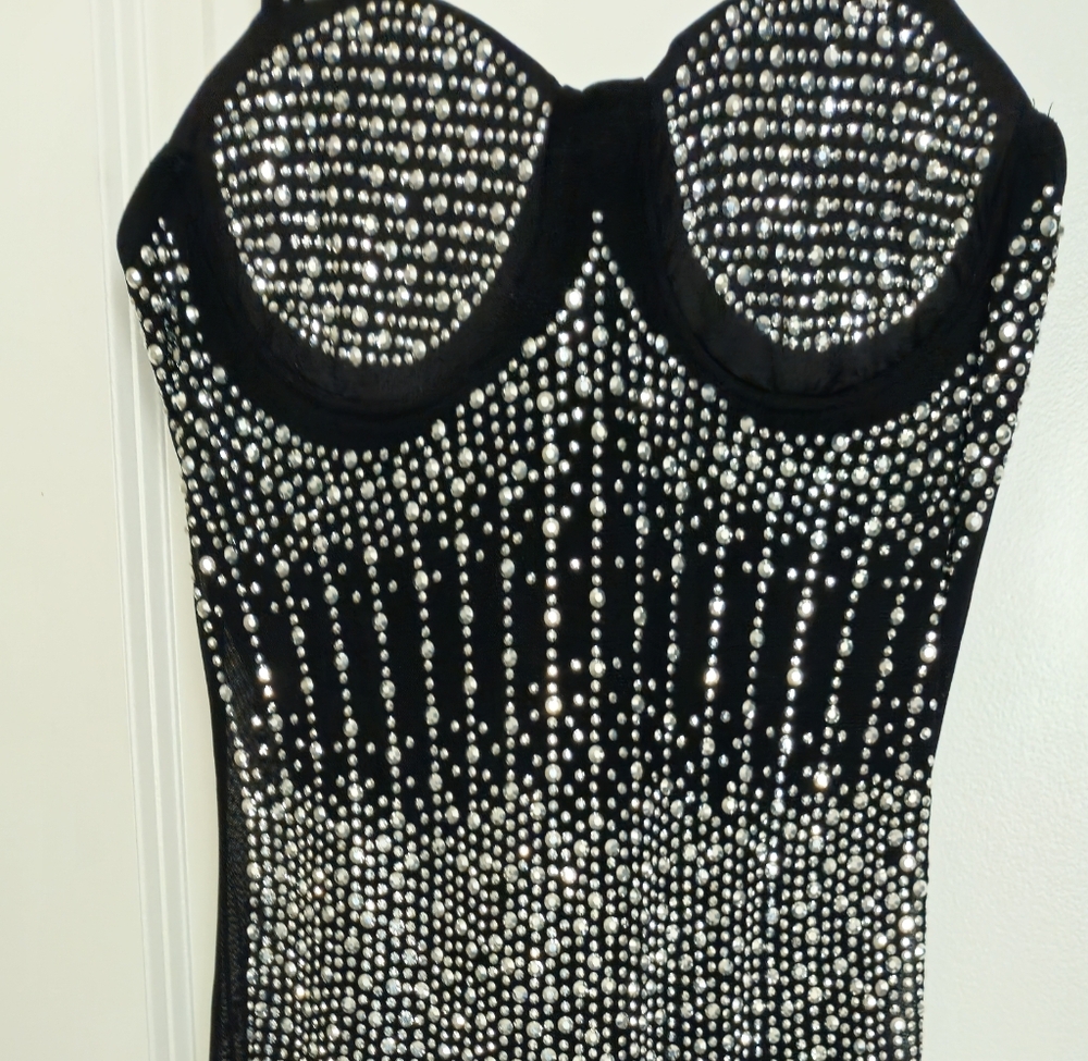 Elegant Black and Silver Women's Dress